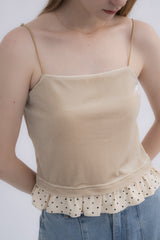 cup in velours frill camisole