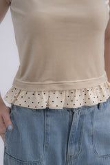 cup in velours frill camisole