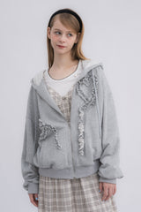 heart frill hoodie