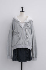 heart frill hoodie