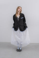 volume tulle butterfly dot skirt