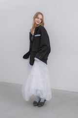 volume tulle butterfly dot skirt