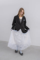 volume tulle butterfly dot skirt