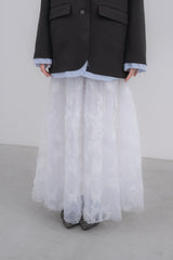 volume tulle butterfly dot skirt