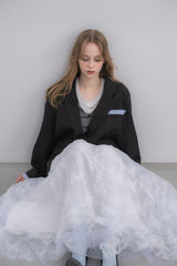 volume tulle butterfly dot skirt