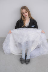 volume tulle butterfly dot skirt