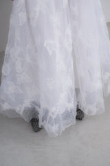 volume tulle butterfly dot skirt