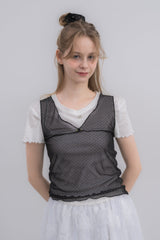sheer dot tank top