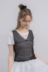 sheer dot tank top
