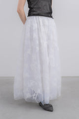 volume tulle butterfly dot skirt