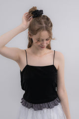 cup in velours frill camisole