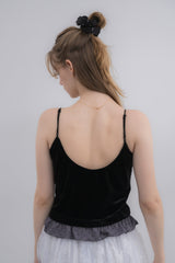 cup in velours frill camisole