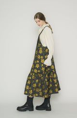 suspenders tiered flower jumper skirt
