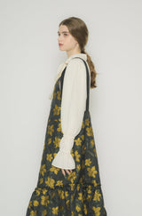 suspenders tiered flower jumper skirt