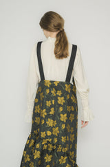 suspenders tiered flower jumper skirt