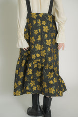 suspenders tiered flower jumper skirt