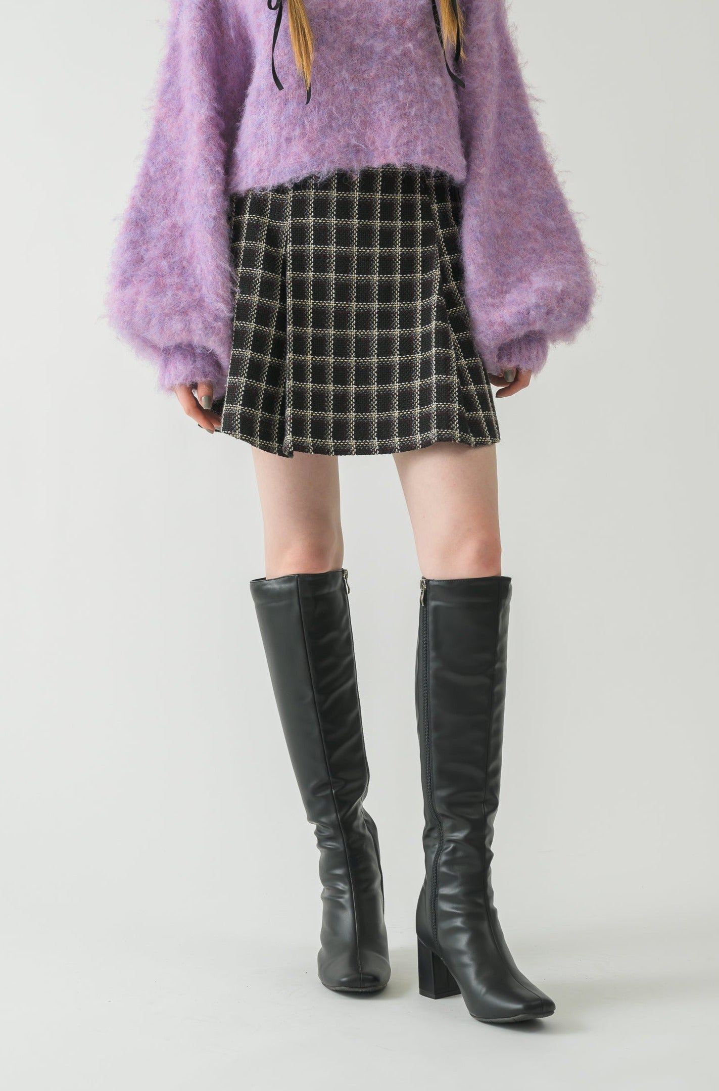 tweed check mini skirt – idem