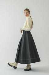 made in Japan tuck denim skirt
