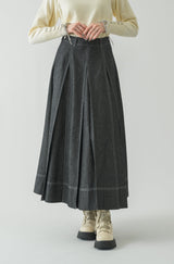 made in Japan tuck denim skirt