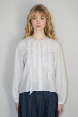 front frill blouse