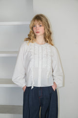 front frill blouse