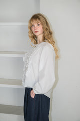 front frill blouse