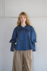 bowtie ribbon frill blouse