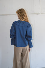 bowtie ribbon frill blouse