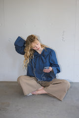 bowtie ribbon frill blouse