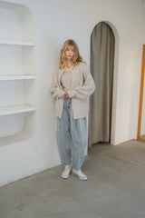 curve denim ribbon pants