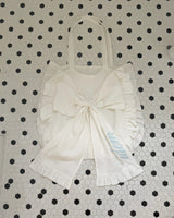 big ribbon frill tote bag