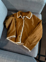 piping lace suede jacket