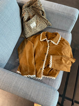 piping lace suede jacket