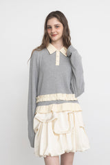 frill polo shirt