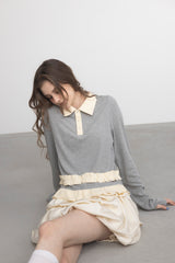 frill polo shirt