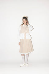 layered medium pleats skirt