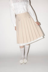 layered medium pleats skirt