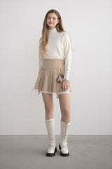 layered pleats mini skirt