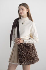 fur big ribbon tote bag