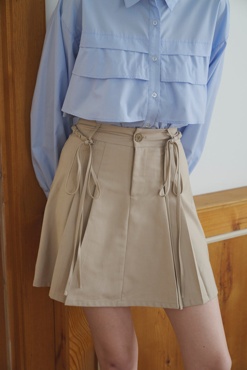 2way ribbon belt mini skirt (NEW COLOR)