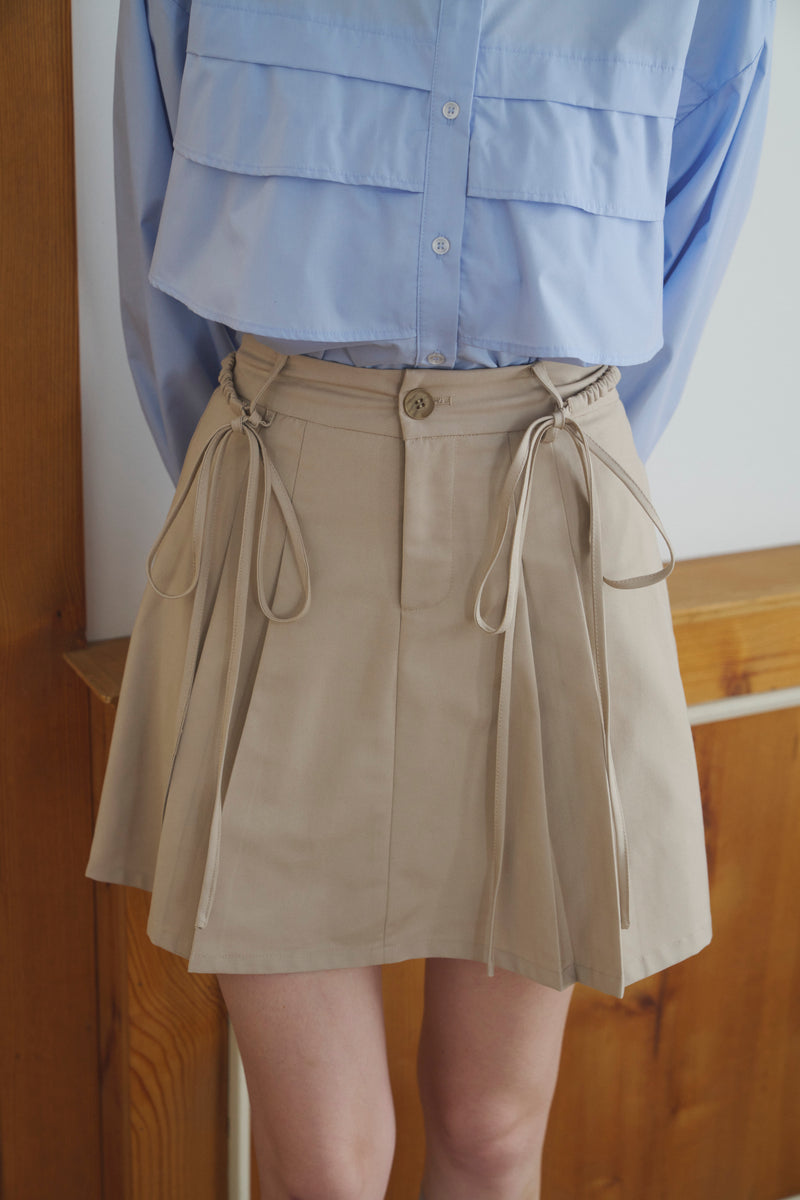 2way ribbon belt mini skirt (NEW COLOR)