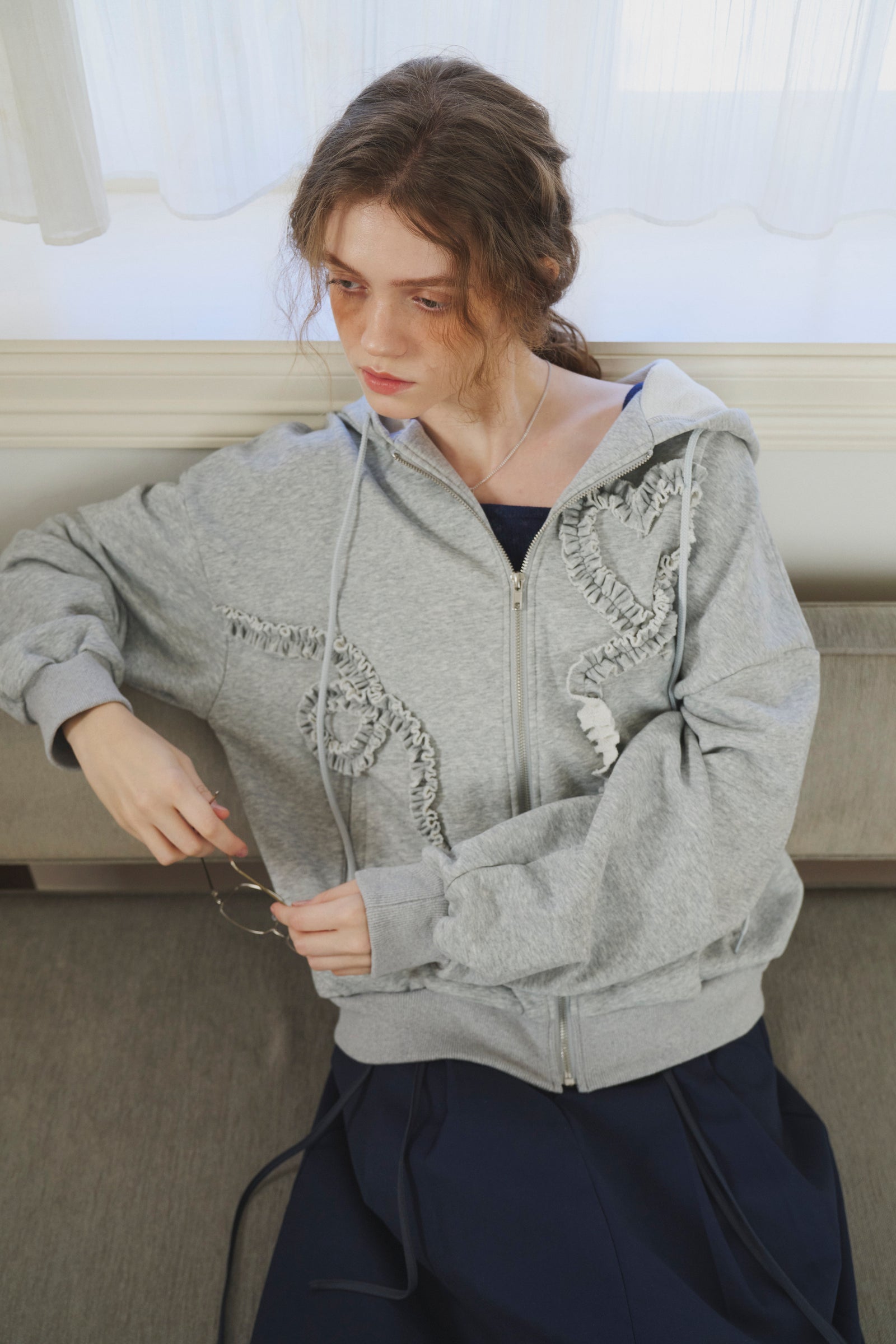 heart frill hoodie – idem