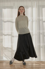 waist sleeve satin skirt