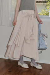waist sleeve satin skirt