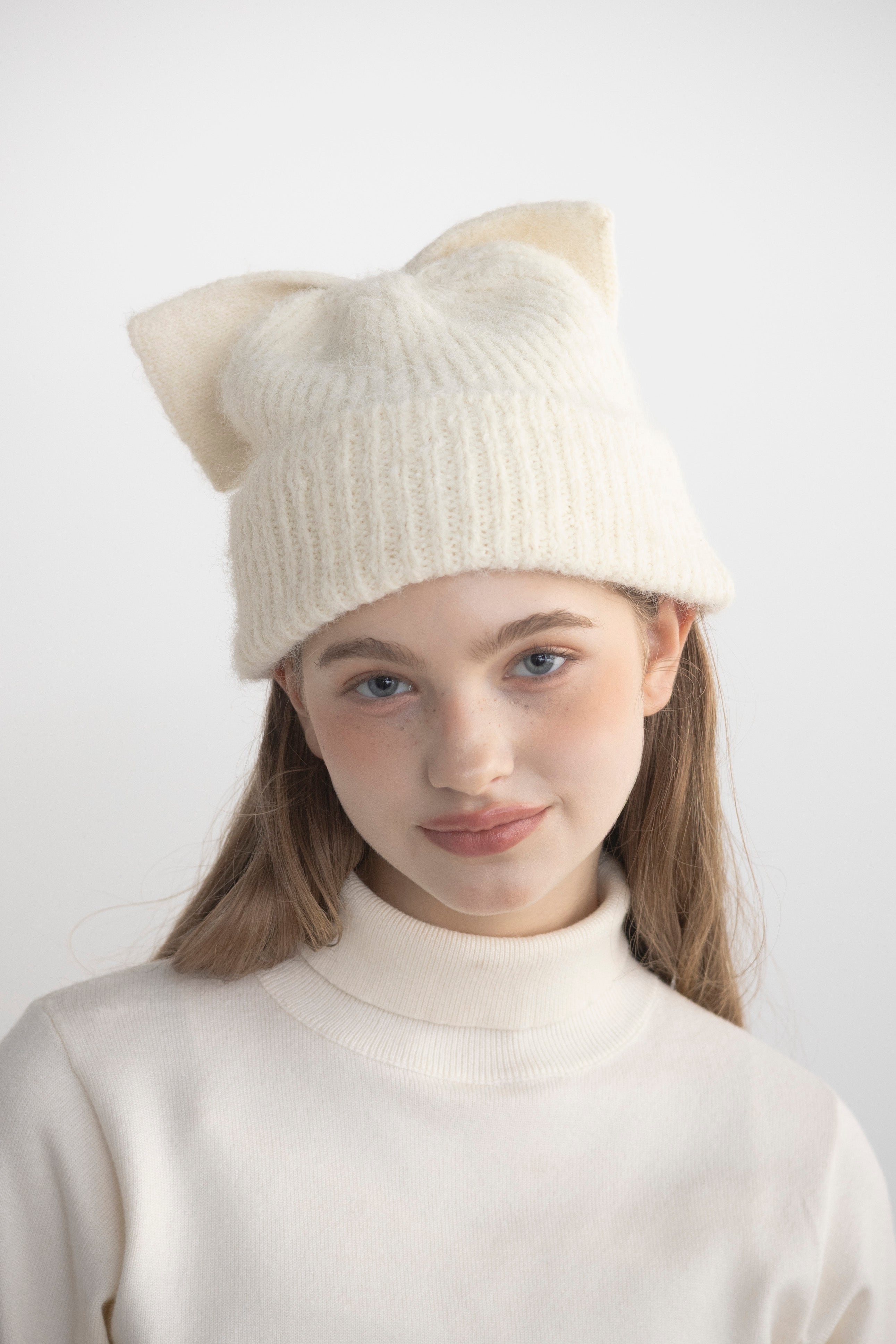 ribbon knit beanie