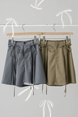 2way ribbon belt mini skirt