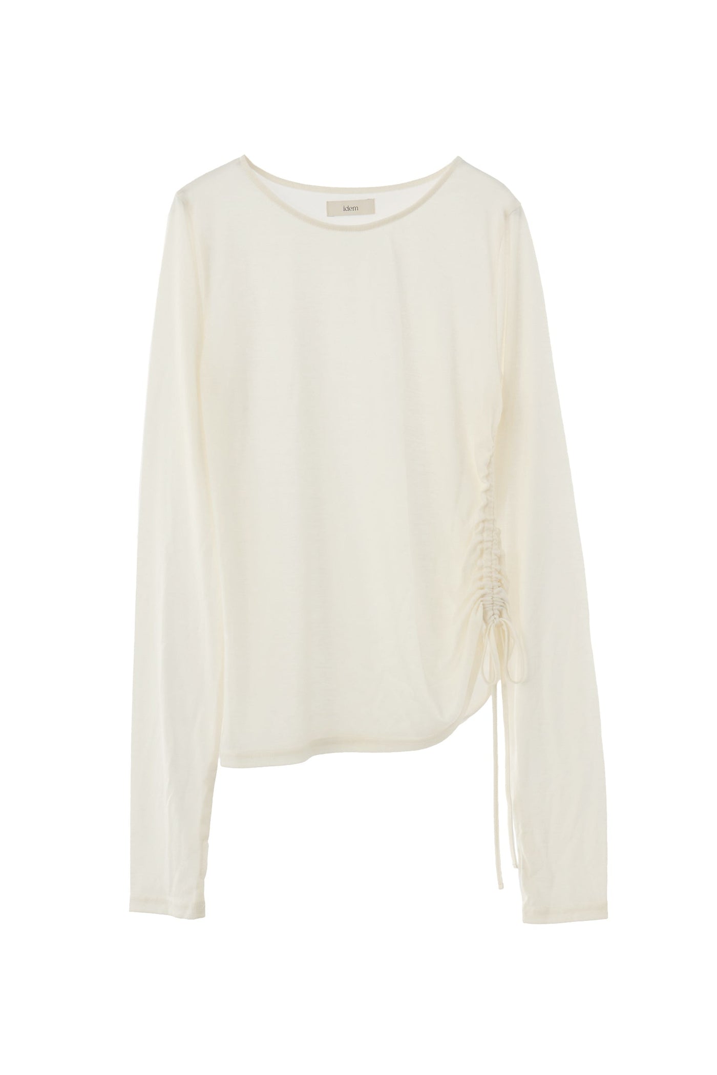 drawstring sheer long sleeve tops – idem