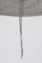 drawstring sheer long sleeve tops
