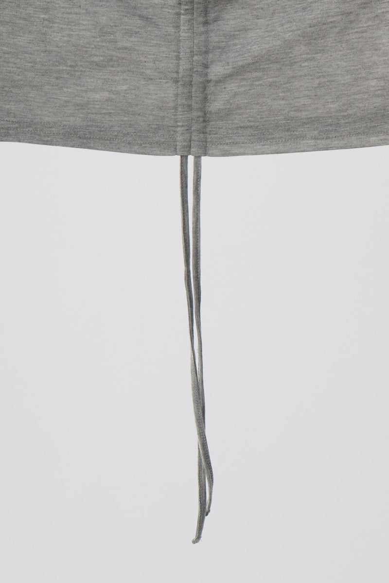drawstring sheer long sleeve tops – idem