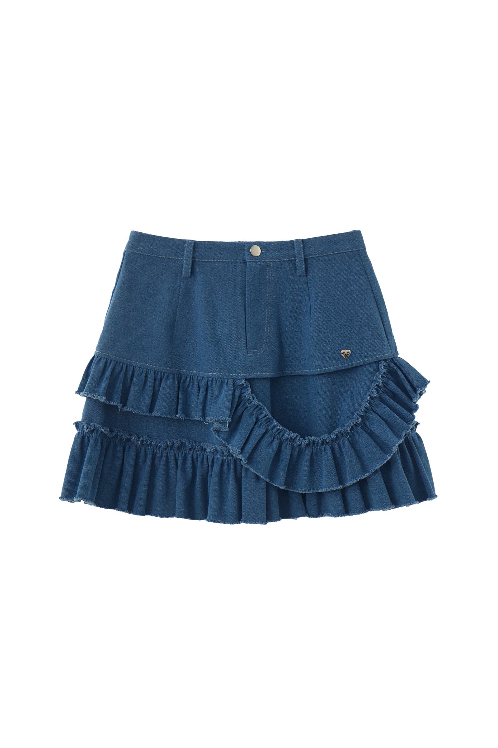 damage frill denim mini skirt – idem